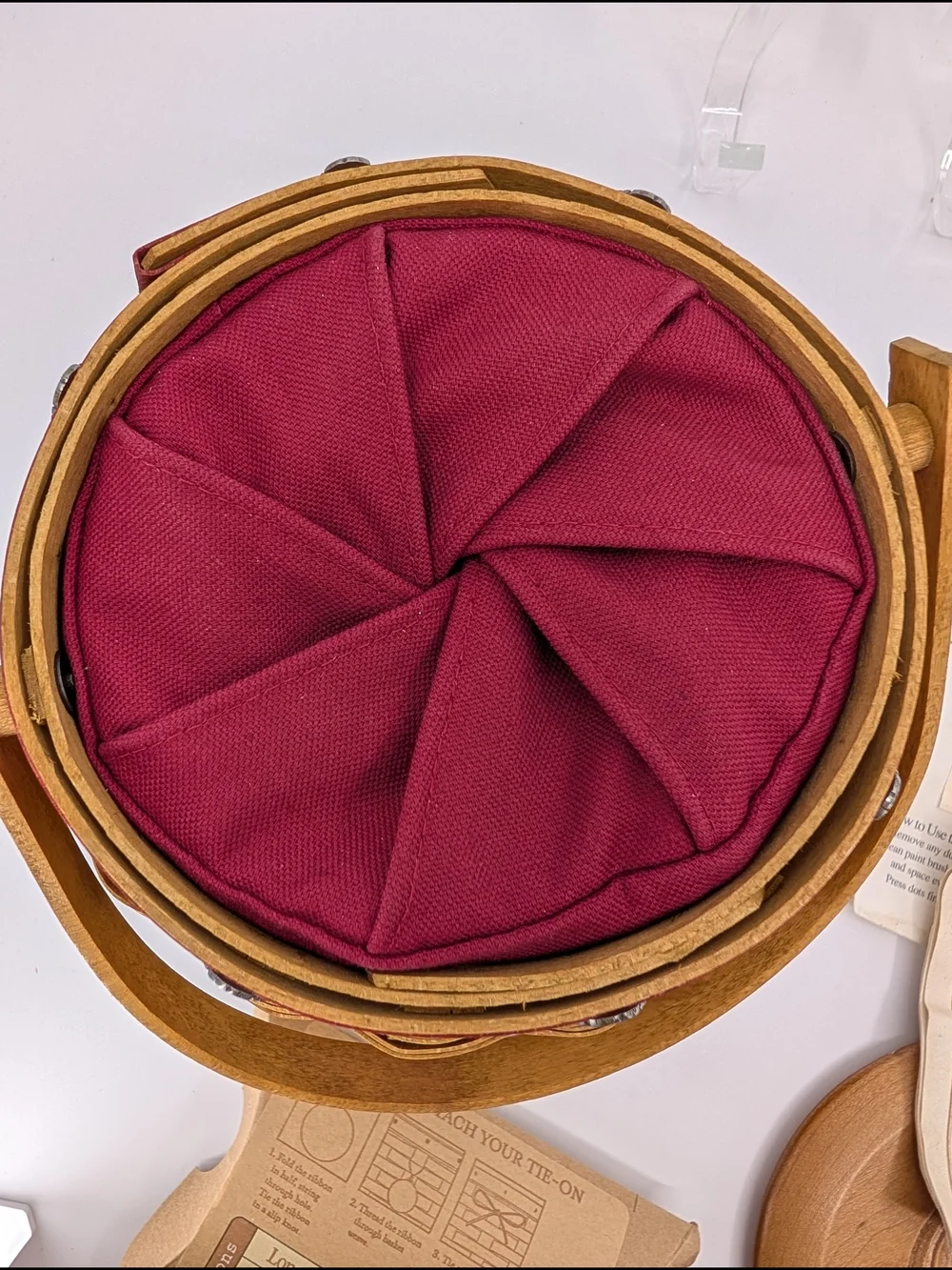 Longaberger 2004 Pasadena Tourn. Roses Sweetheart Basket/Liner/Lid/Tie-On/Prot.